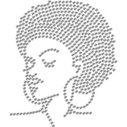 Pretty Afro Girl with an Earring Rhinestone Transfer for Mask